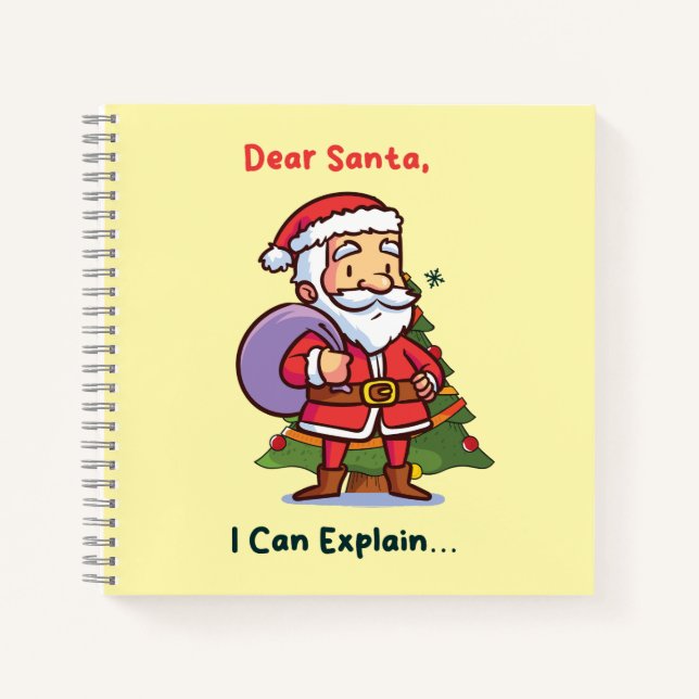 Cuaderno Querido Santa, Puedo Explicar – Divertida Navidad (Anverso)