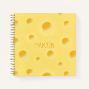 Cuaderno Queso suizo Holey personalizado amarillo cursi