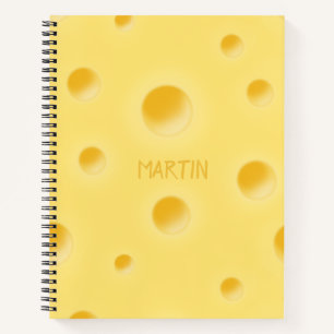 Cuaderno Queso suizo Holey personalizado amarillo cursi