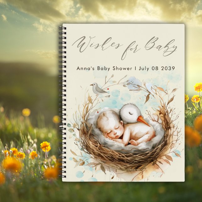Cuaderno Quienes Desean Un Bebé Cute Stork Baby Shower (Subido por el creador)