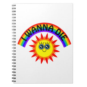 Cuaderno Quiero morir - Sol sonriente arcoiris