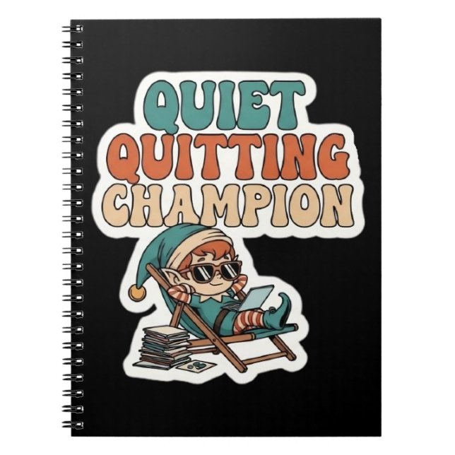 Cuaderno Quiet Quitting Elf Funny Office Humor Meeting (Frente)