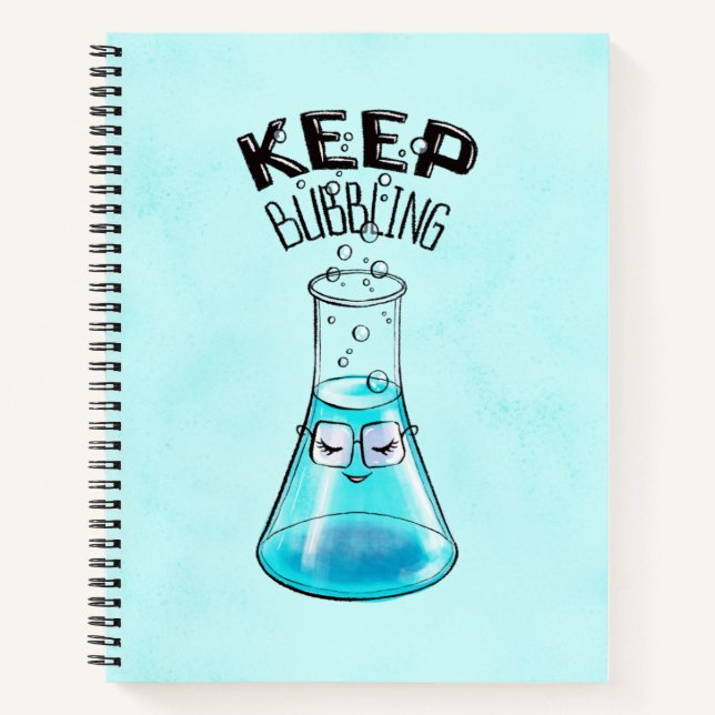 Cuaderno Química Cute Funny Carácter Nerdy Lab (Anverso)