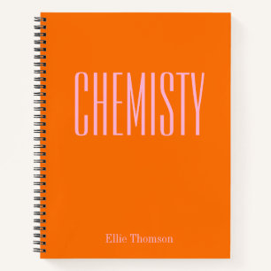 Cuaderno Química   Naranja de papel gráfico escolar perso