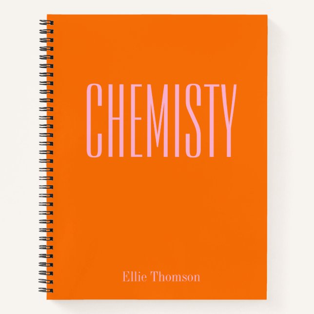 Cuaderno Química | Naranja de papel gráfico escolar persona (Anverso)