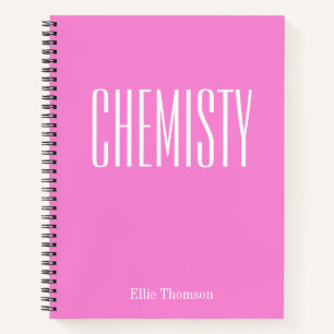 Cuaderno Química Papel de Gráfica Escolar Rosa Personaliz