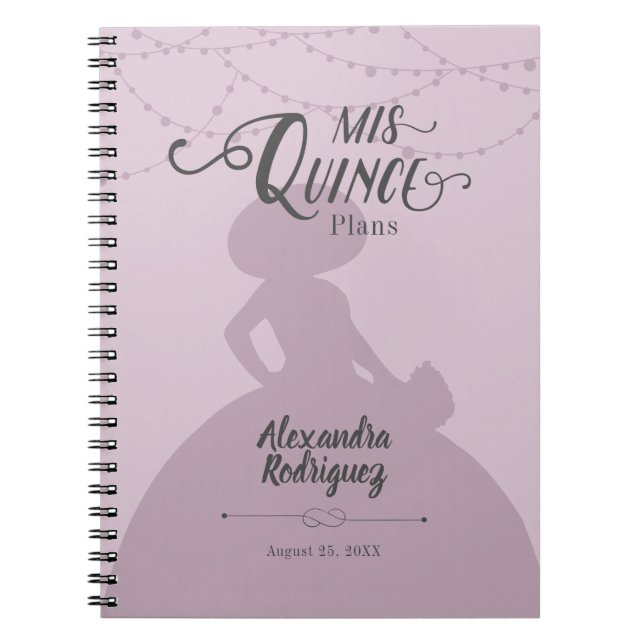 Cuaderno Quinceanera Charro Morado de Pluma Azucarada (Frente)
