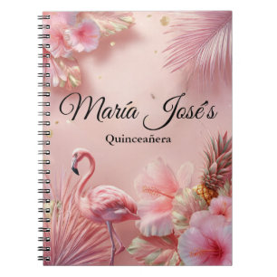 Cuaderno Quinceañera Flamenco Tropical, personalizado