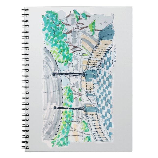 Cuaderno Quiosco de damero vista al parque (Frente)