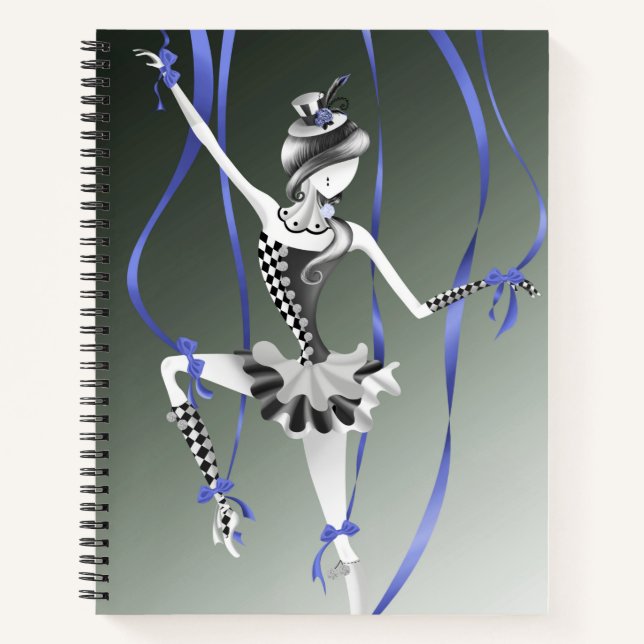 Cuaderno Quirky Ballerina Puppet Blue Ribbons   (Anverso)