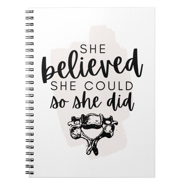 Cuaderno quiropráctico, estudiante quiropráctico,  (Frente)