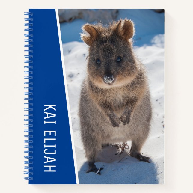 Cuaderno Quokka Australia Personalizado Azul Niños (Anverso)