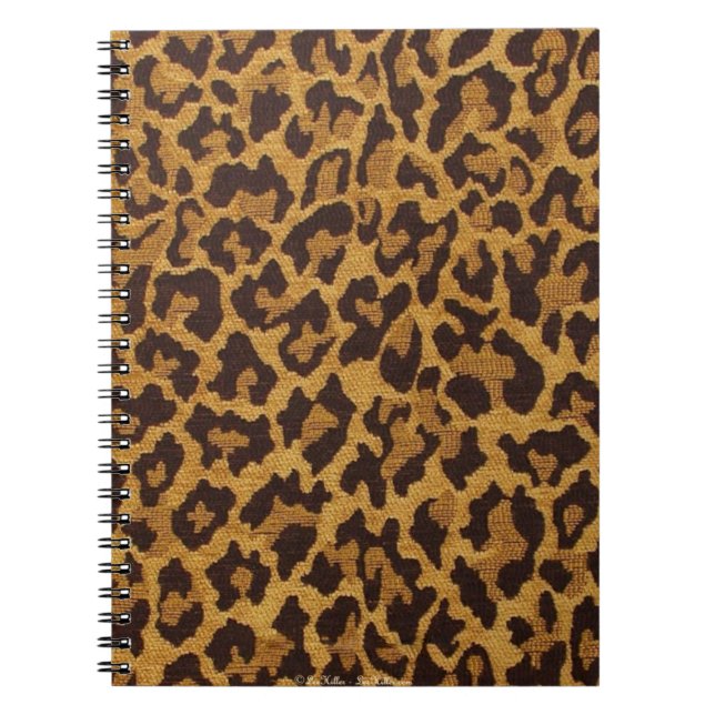 Cuaderno RAB Rockabilly Estampado Leopardo Marrón Dorado (Frente)