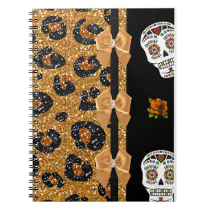 Cuaderno RAB Rockabilly Oro Estampado de Leopardo Calaveras