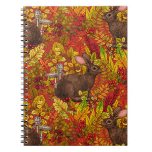Cuaderno Rabbit otoñal en rojo