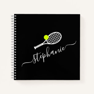 Cuaderno Raca de tenis y nombre personalizado de bola 
