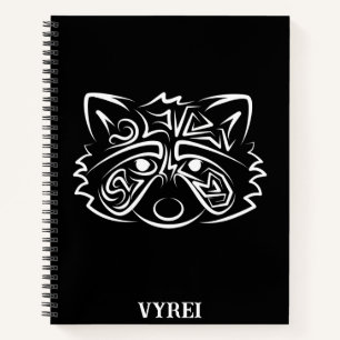 Cuaderno Racco tribal blanco y negro