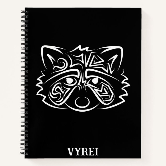 Cuaderno Racco tribal blanco y negro (Anverso)
