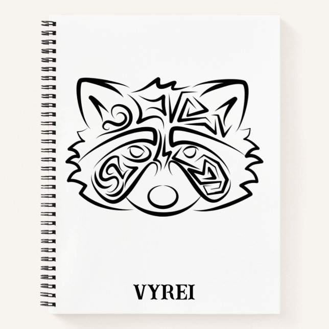 Cuaderno Racco tribal blanco y negro (Anverso)