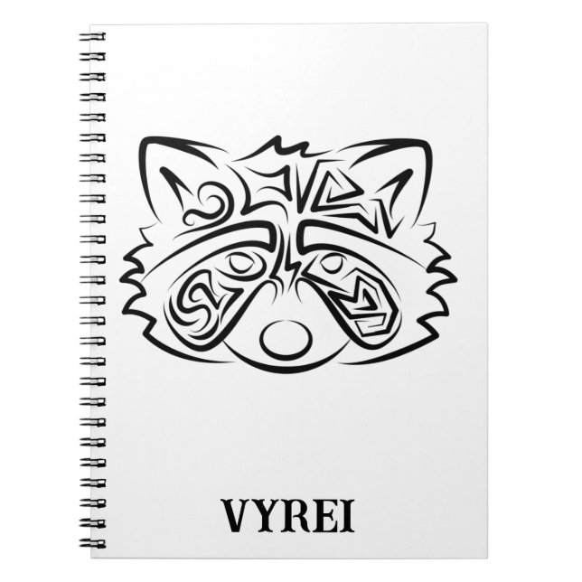 Cuaderno Racco tribal blanco y negro (Frente)