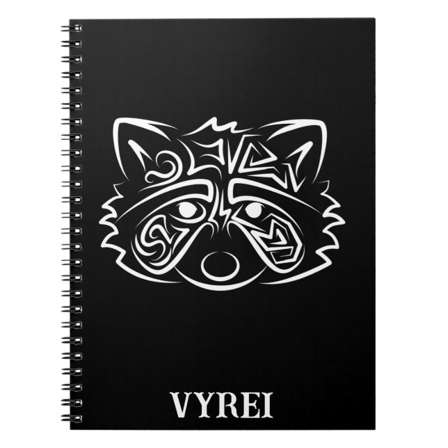 Cuaderno Racco tribal blanco y negro (Frente)
