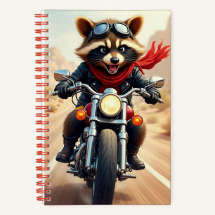 Cuaderno Raccoon Biker, autora Natasha Us