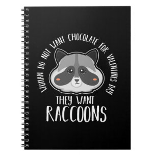 Cuaderno Raccoon Lover Raccoon Para Día de San Valentín