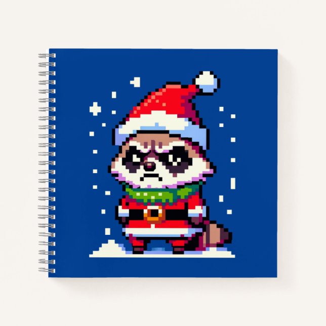 Cuaderno Raccoon Navidades Grumpy - Festividad divertida de (Anverso)
