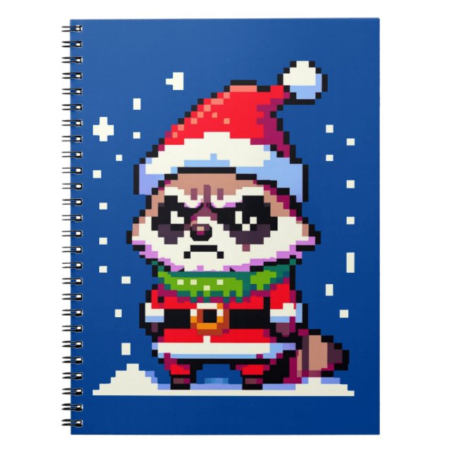 Cuaderno Raccoon Navidades Grumpy - Festividad divertida de (Frente)