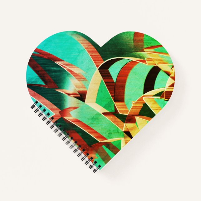 Cuaderno Rachas marrones sobre verde rústico y aguamarina (Anverso)