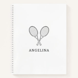 Cuaderno Racket Modernas Negras Aficionado Personalizado de