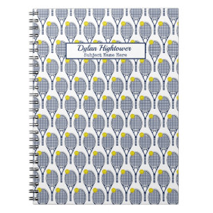 Cuaderno Racquet de tenis  Nombre blanco del patrón de bol