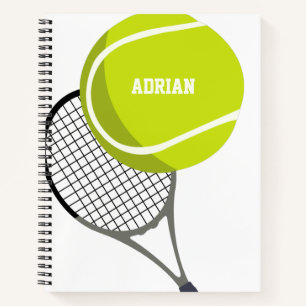 Cuaderno Racquet y bolas de tenis personalizado