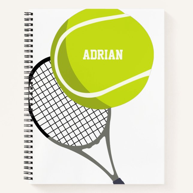 Cuaderno Racquet y bolas de tenis personalizado (Anverso)