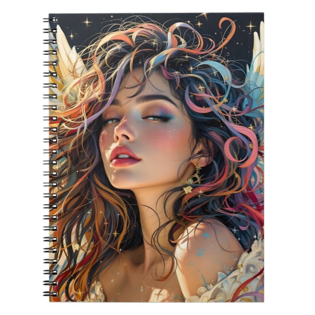 Cuaderno Radiancia celeste - Retrato Ángel alado del arco i (Frente)