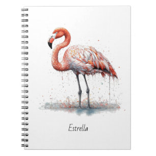 Cuaderno Radiancia de Flamenco: Acuarela Tropical 