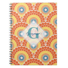 Cuaderno Radiante de verano egeo monogramada Art Deco Manda
