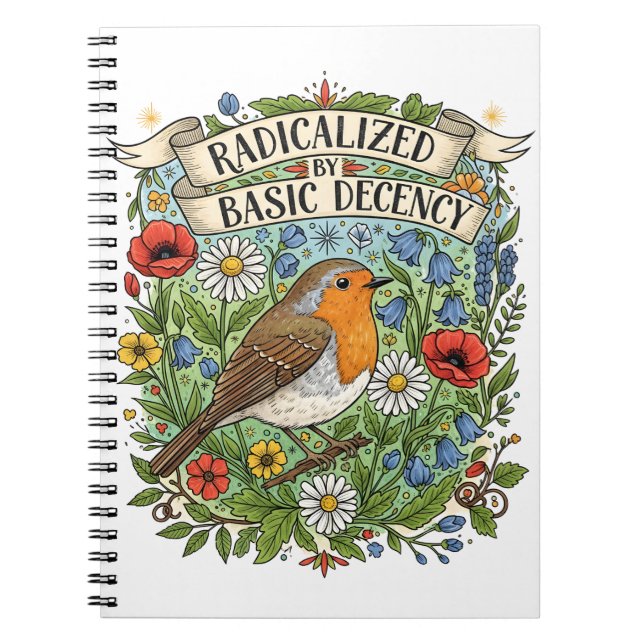 Cuaderno Radicalized by Basic Decency Aesthetic Art Bird (Frente)