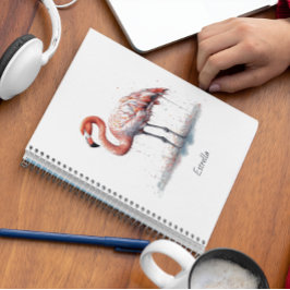 Cuaderno Radio Flamingo: acuarela tropical