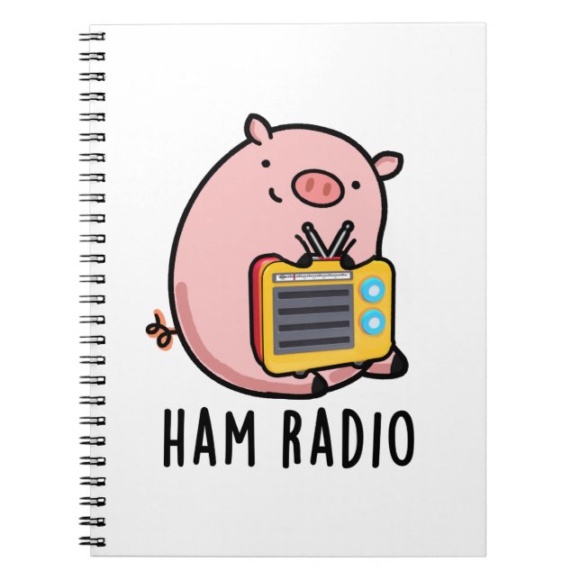 Cuaderno Radioaficionado Chiste Cerdo Divertido  (Frente)