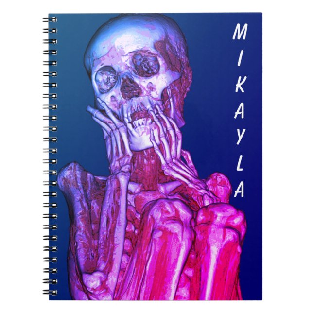 Cuaderno Radiografía esquelética rosada personalizada (Frente)