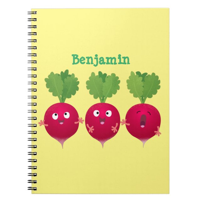 Cuaderno Radios cortos cantando verduras personalizados del (Frente)