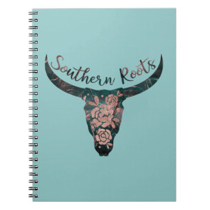 Cuaderno Raíces sureñas Country Longhorn rosa y verde