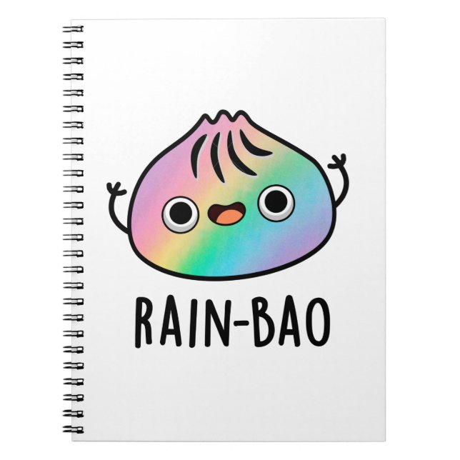 Cuaderno Rain-bao divertido bollo de dimsum arcoíris Pun  (Frente)