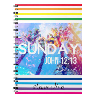 Cuaderno Rainbow Christian Sermon Notas Rezo Journal