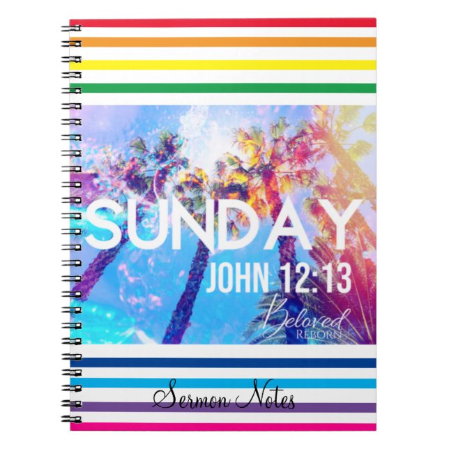 Cuaderno Rainbow Christian Sermon Notas Rezo Journal (Frente)
