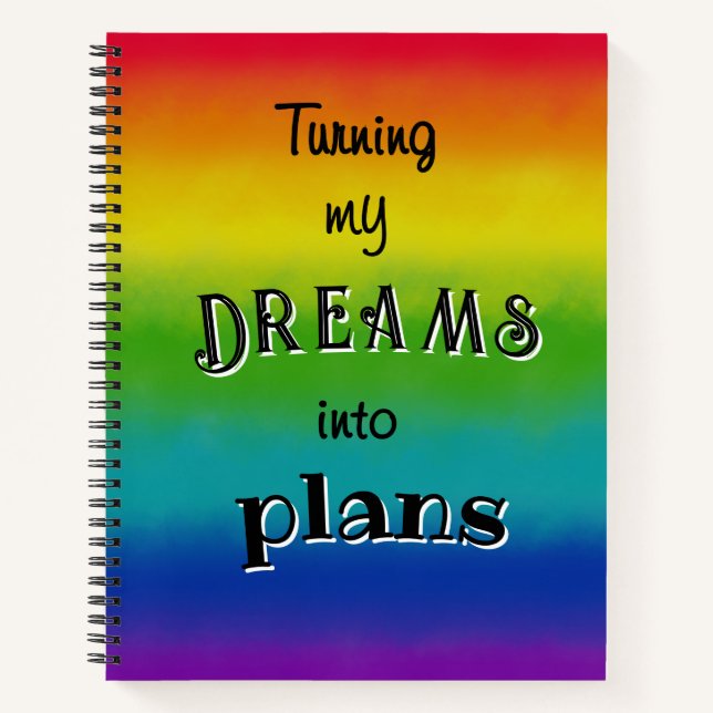 Cuaderno Rainbow Dreams plans Customize Notebook Journal (Anverso)