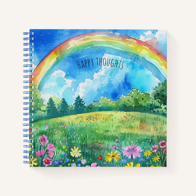 Cuaderno Rainbow Flower Garden Happy Thouts Mental Health (Anverso)