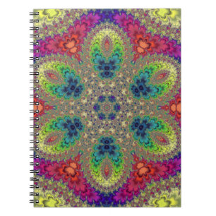 Cuaderno Rainbow Fractal Mandala