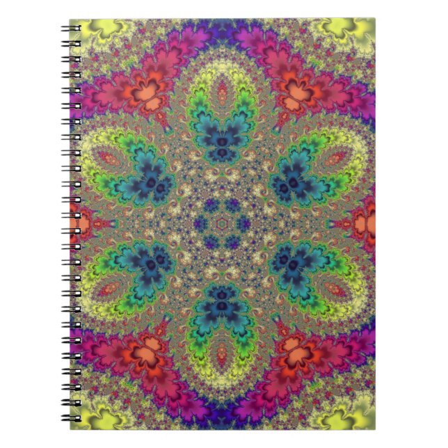 Cuaderno Rainbow Fractal Mandala (Frente)